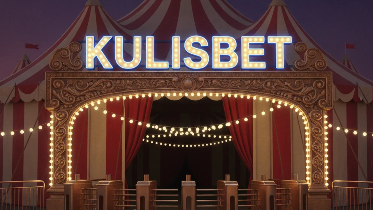 Kulisbet ampullü tabelalı panayır çadırı girişi